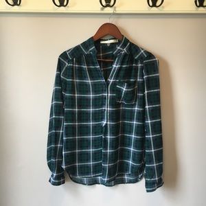 ModCloth Fun2Fun sheer plaid long sleeved tunic